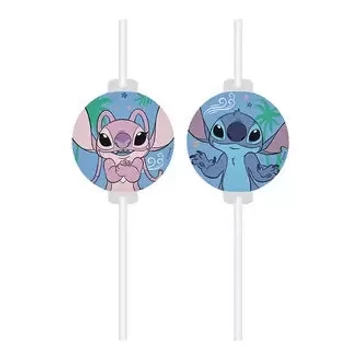 Disney Lilo és Stitch, A csillagkutya Angel papír szívószál, 4 db-os szett
