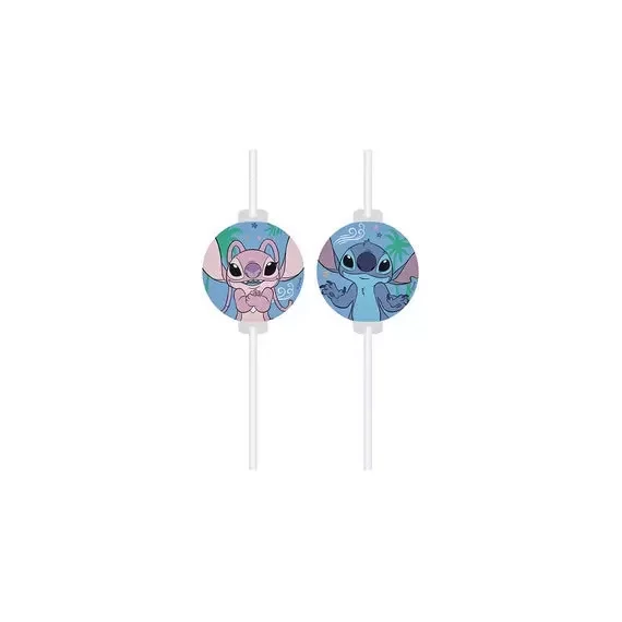 Disney Lilo és Stitch, A csillagkutya Angel papír szívószál, 4 db-os szett
